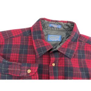 PENDLETON Shirt Men's XL Pure Virgin Wool Flannel Tartan Plaid Button Up USA VTG